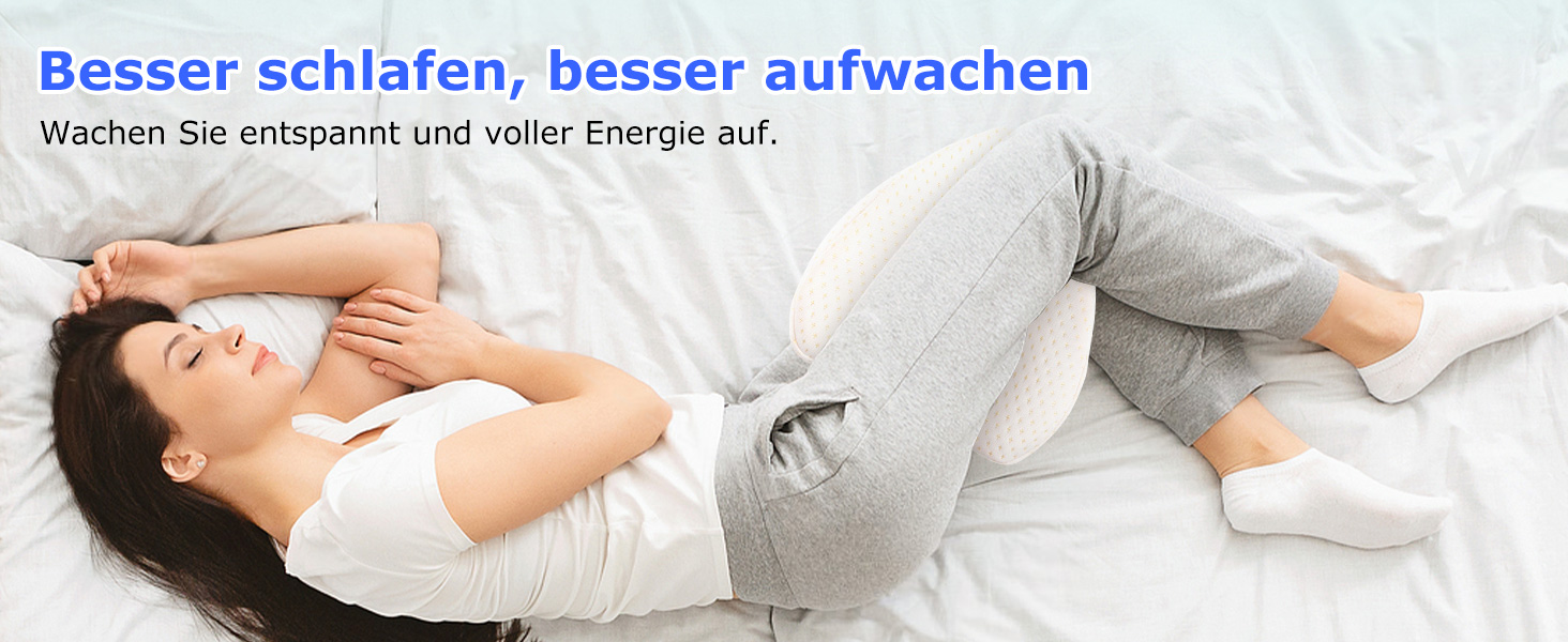 Подушка для ніг та стегон Dioxide для тих, хто спить на боці, з memory foam. Підтримка ніг, колін, стегон, спини та для вагітних. Білий колір.