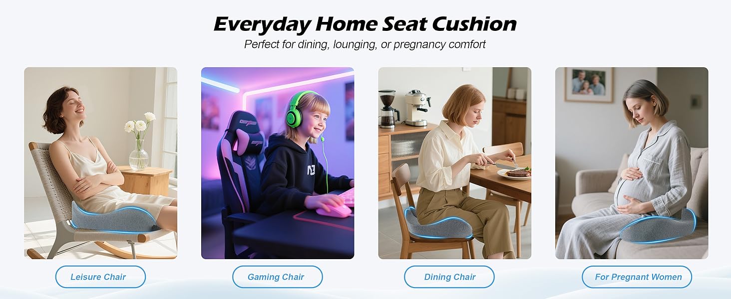 Подушка для офісного крісла Lofty Aim з Memory Foam: ергономічна, для куприка, при болях у спині, для офісу, авто, літака, інвалідного візка - Чорний та світло-сірий