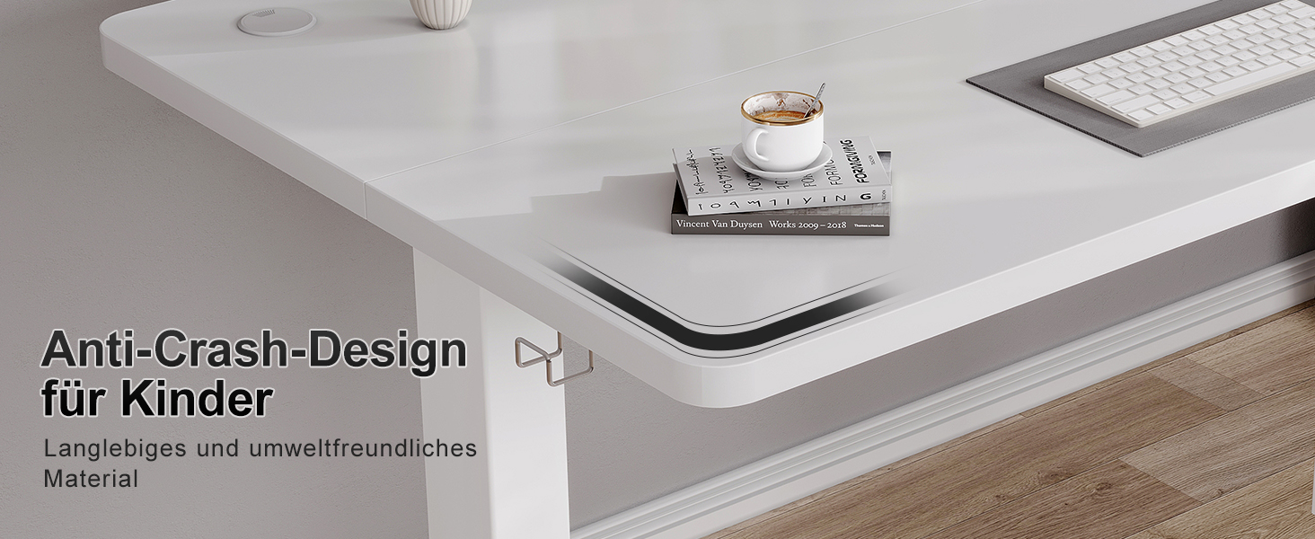 Дитячий електричний стіл Airfish, 80x60 см, регулювання висоти, пам'ять, для дому/офісу, білий