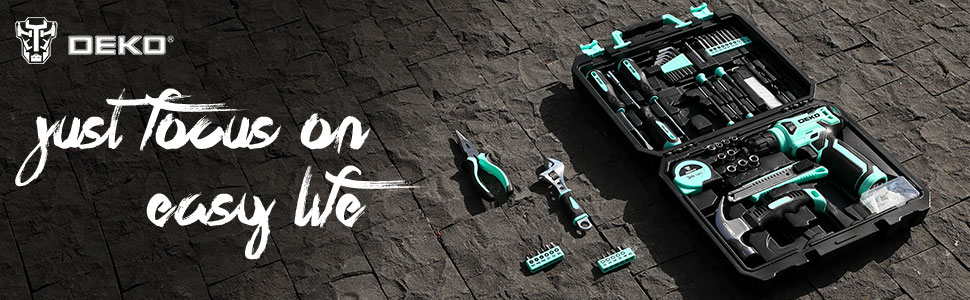 Набір інструментів DEKO 126 предметів в кейсі: професійний набір для дому, офісу та саду (бірюзовий)