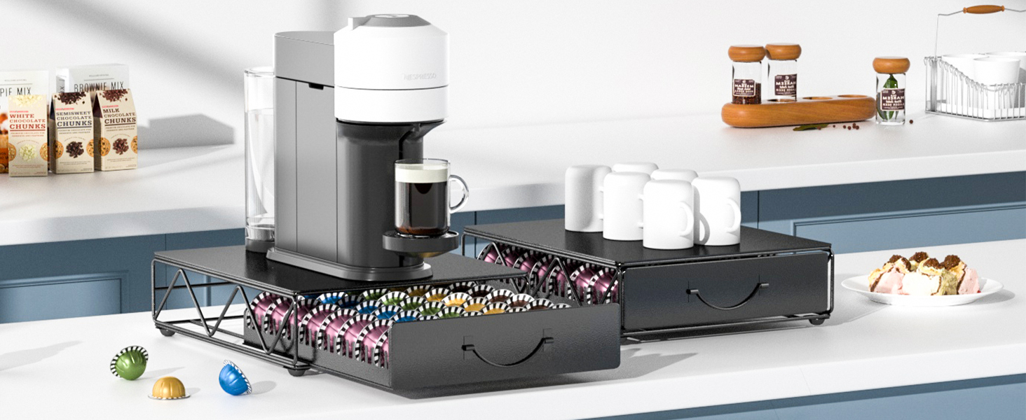 Тримач для капсул Vertuo та Nespresso: органайзер на 90 капсул, металевий, для Vertuo 40