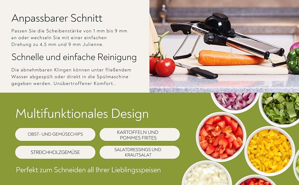 Мандоліна для нарізки овочів Chef's Inspirations - професійна якість, Julienne-Schneider
