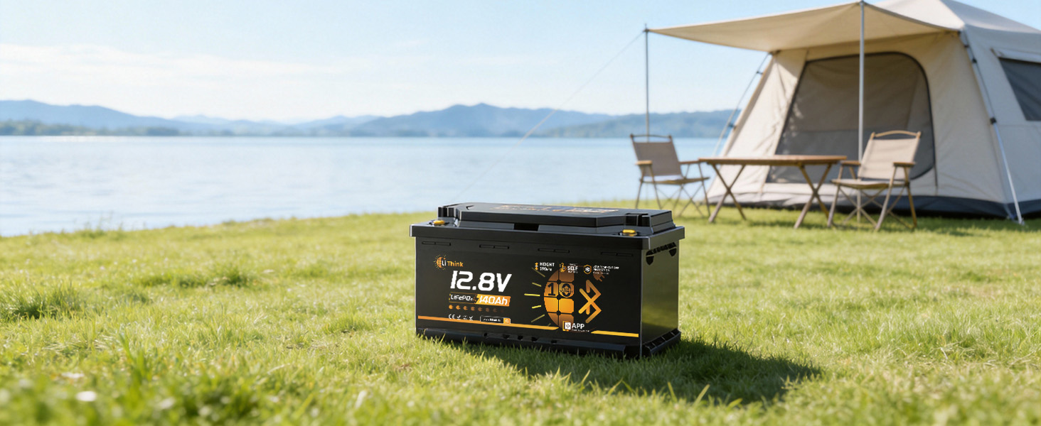 LiFePO4 акумулятор 12V 100Ah H190 ECE R10 з Bluetooth 5.4 для кемперів та автобудинків, літієва батарея (набір 2 шт)