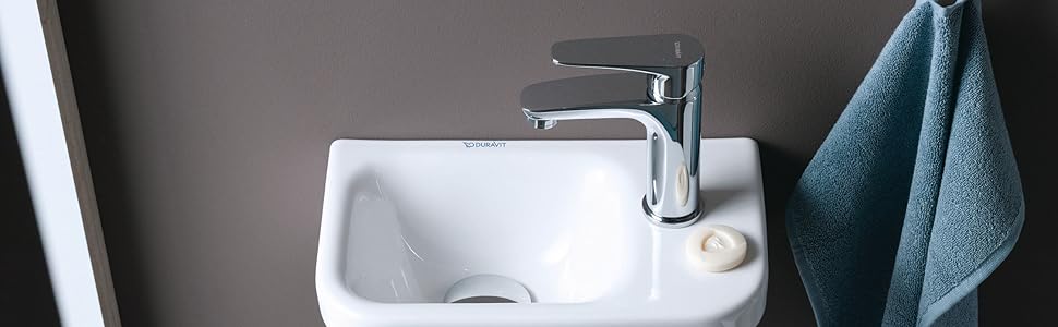 Змішувач для ванної кімнати Duravit B.1, висота виливу 110 мм, керамічна картридж, хром (без зливного механізму)