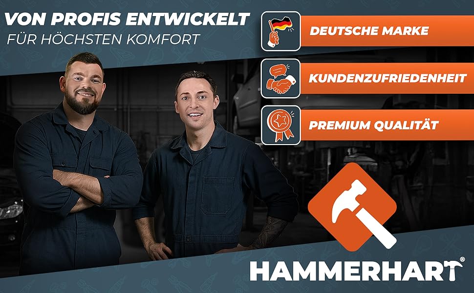 Гідравлічний домкрат HAMMERHART 3T з низьким профілем, 75-505мм, колеса 360°, подвійний поршень, гумова накладка, Т-ручка - Преміум якість