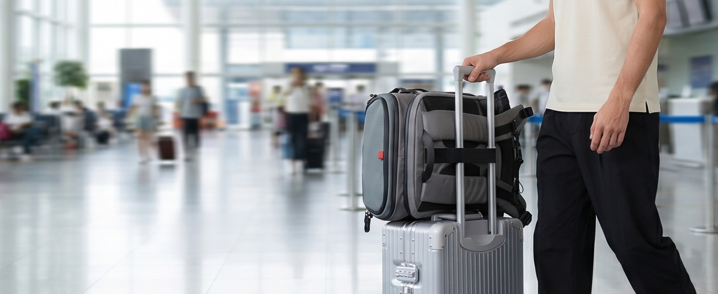 Дорожній рюкзак Inateck для подорожей та ручної поклажі, TSA-сумісний, сірий, 40 л