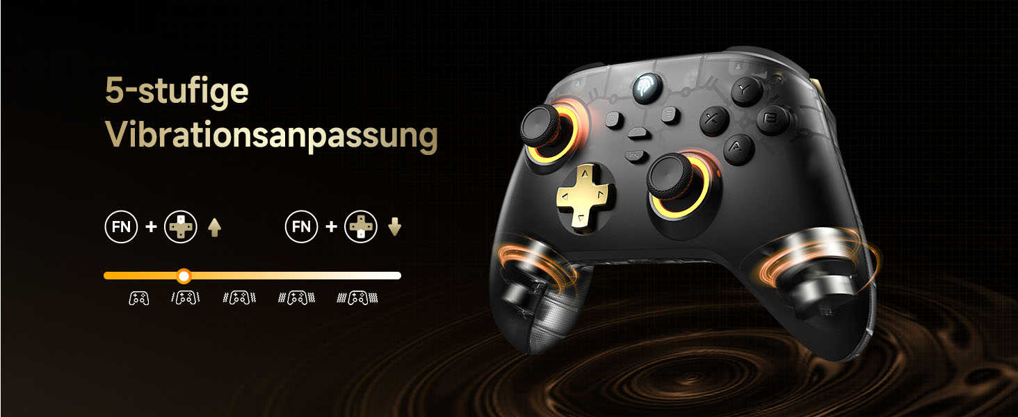 EasySMX D05 PC контролер з док-станцією: бездротовий геймпад з Хол-ефектом для ПК/Switch/Android, чорний та золотий