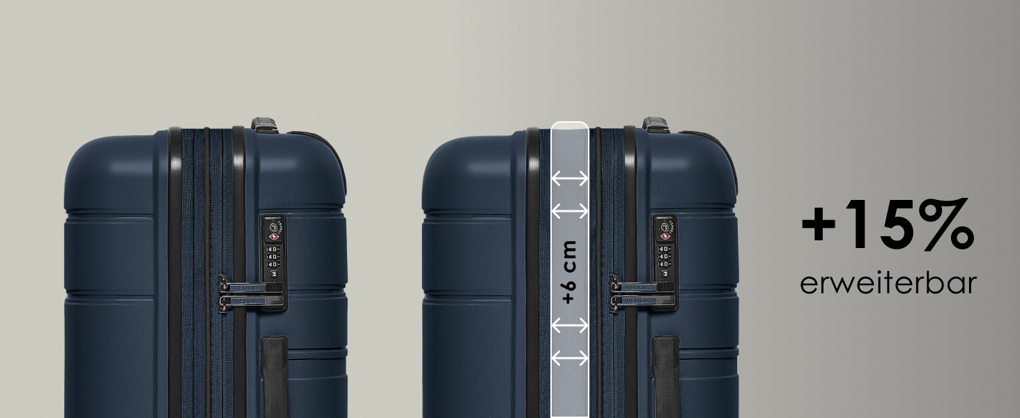 Набір валіз REDOLZ Hartschalen 3-х частинний | Розширювані, з TSA-замком, Olive Kofferset