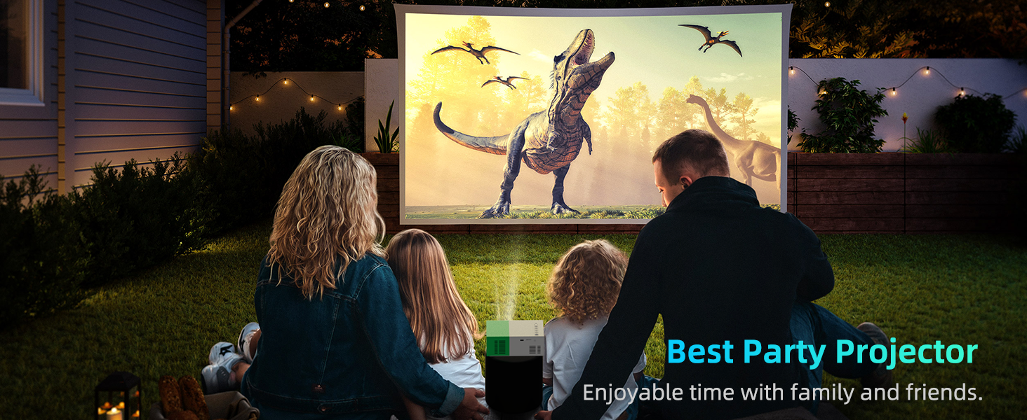 Портативний проєктор Mini Beamer YG300Plus: LED Pico проєктор для дому та на вулицю з HDMI, USB, Type-C та пультом дистанційного керування