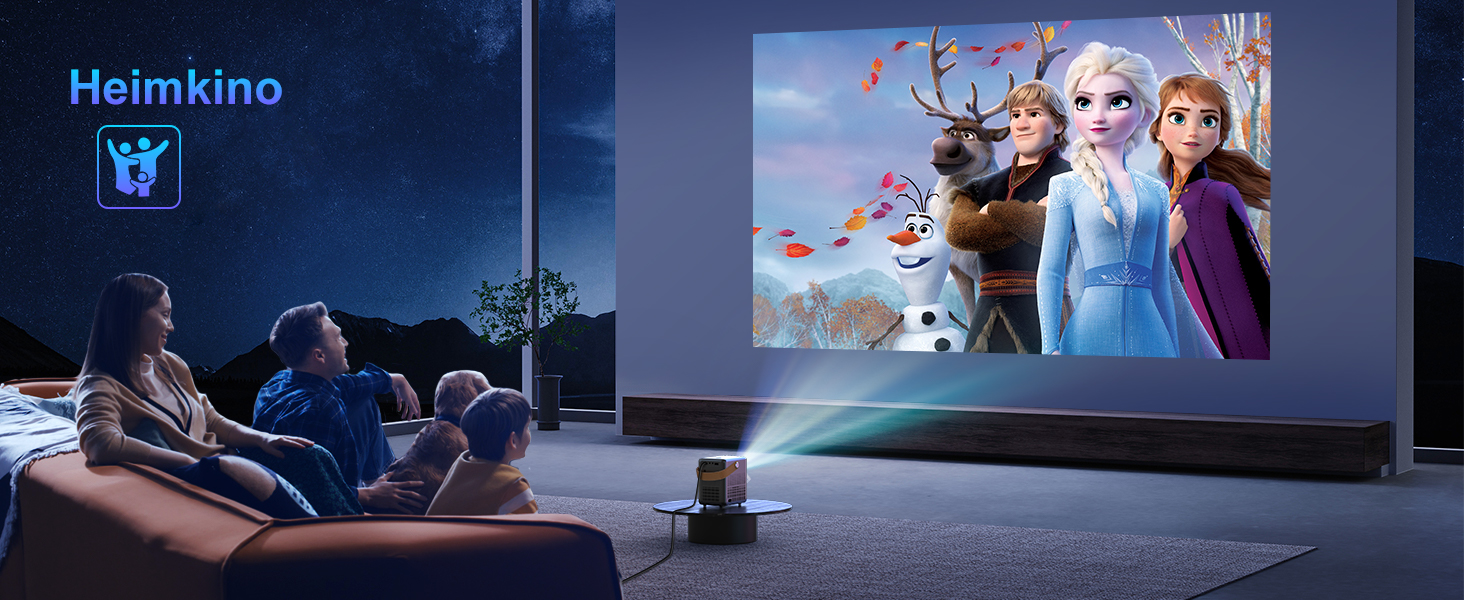 Mini-проектор WiMiUS 18000 Люмен з Wi-Fi та Bluetooth, 1080P Full-HD, для домашнього кінотеатру, сумісний з iOS/Android/Laptop/USB/PS5/AV, чорний