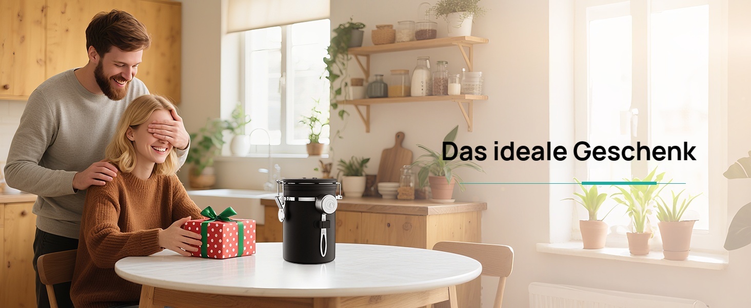 Набір кавових контейнерів Coffee Gator з нержавіючої сталі (2 шт.) – зберігає каву свіжою довше. З датою розкриття, CO2-вентилем та мірною ложкою.