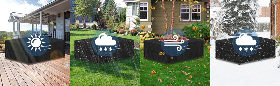 Захисний чохол для садовой меблів: стіл, вологостійкий, 220x140x75 см, 420D Oxford