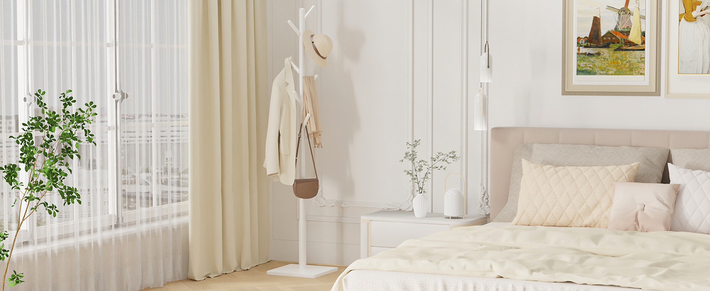 Дерев'яна вішалка для одягу Yawinhe, 180 см, 8 гачків, 3 рівня, для передпокою