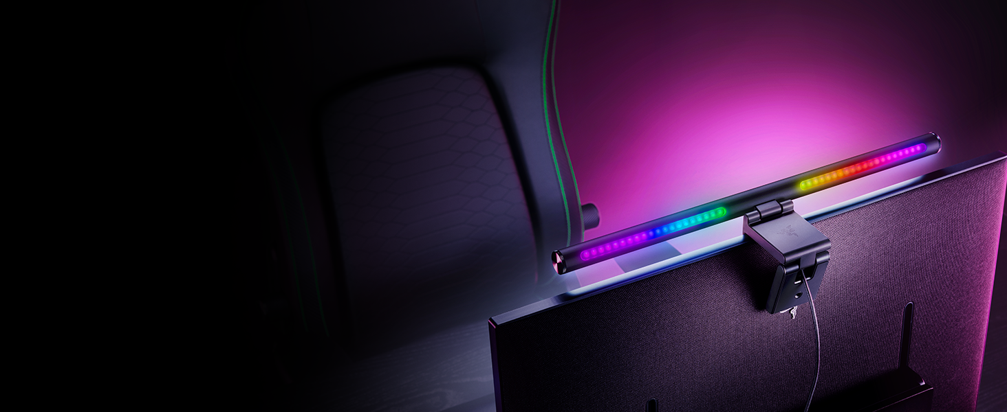 Razer Aether: Світлодіодна стрічка для монітора з RGB підсвічуванням - Чорний