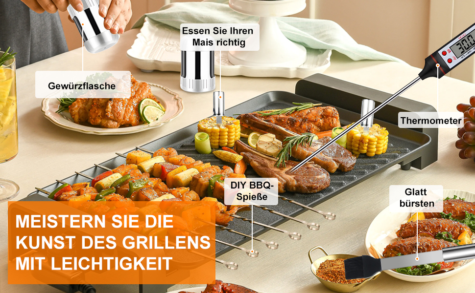 Набір гриля з нержавіючої сталі на 28 предметів з кейсом - аксесуари для гриля, кемпінгу, подарунок для чоловіків