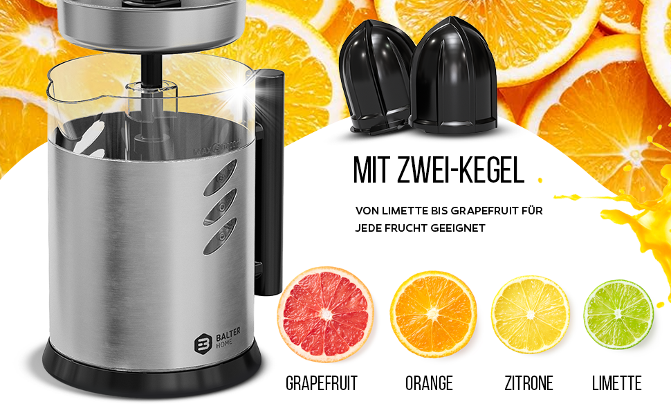 Бальтер Швидкий Соковичавник: Великий отвір 135 мм, 300 Вт, для овочів та фруктів, BPA Free, тихий (ZP-03)