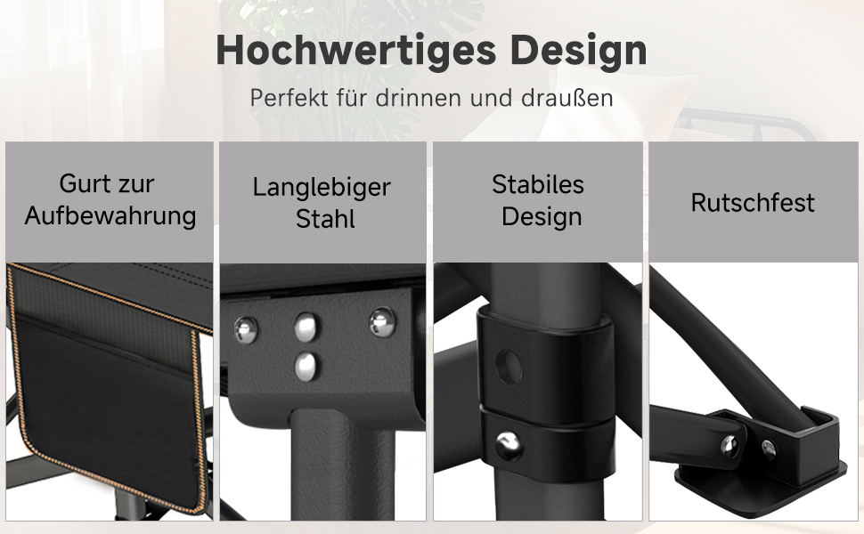 Розкладне кемпінгове ліжко з матрацом та кишенями, сталевий каркас, Oxford, витримує до 200 кг, 190x71x36 см, чорне