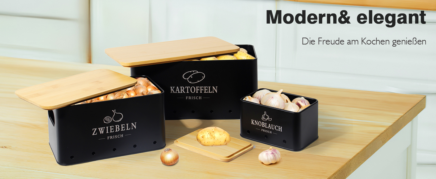 Набір контейнерів для зберігання картоплі, цибулі та часнику 3 шт. з циркуляцією повітря 360°