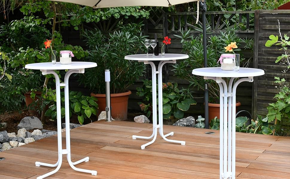 Стіл Beautissu розкладний, 70 см, білий Bellini – стійкий, погоджувальний, з анти-царапин покриттям. Підходить для вулиці, кафе, барів. Легка збірка, Ø 70 см. Ідеальний для вечірок та пікніків.