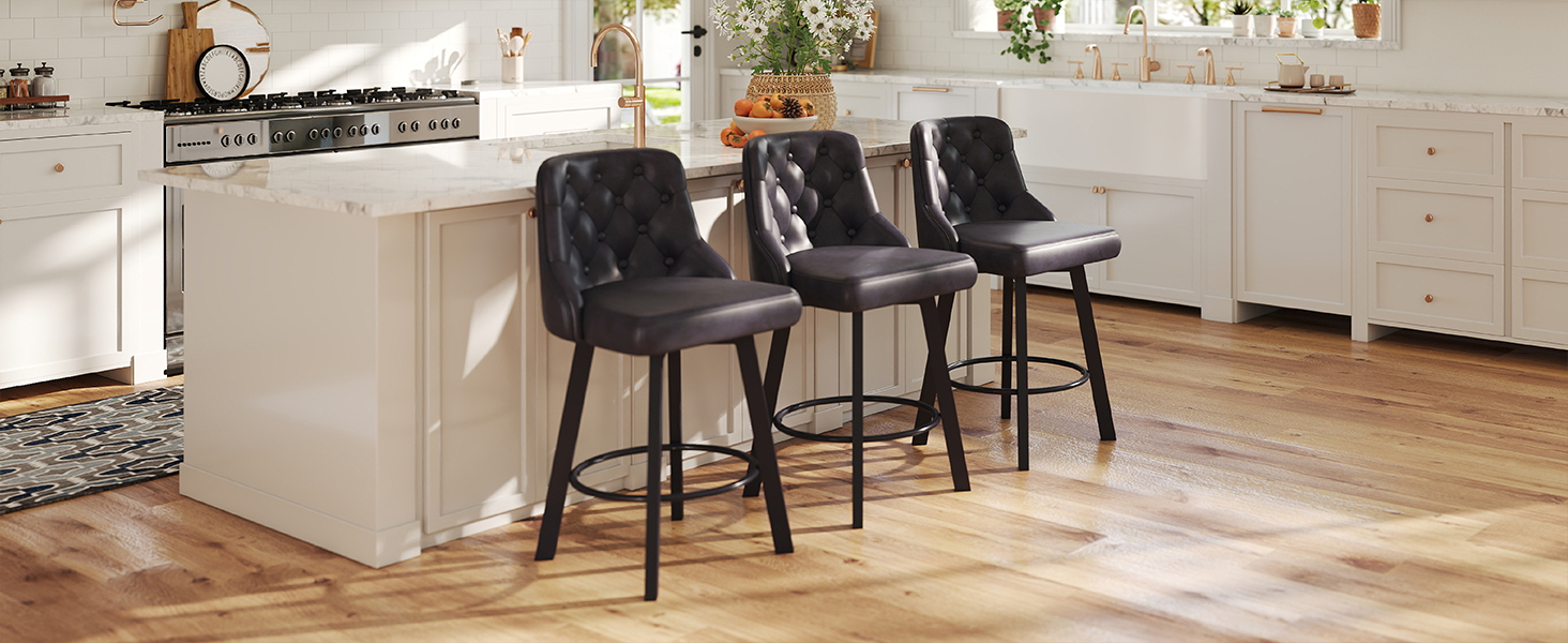 Барні стільці Youhauchair 2 шт., Чорні, регульовані, з підніжкою, 66.5 см, 150 кг