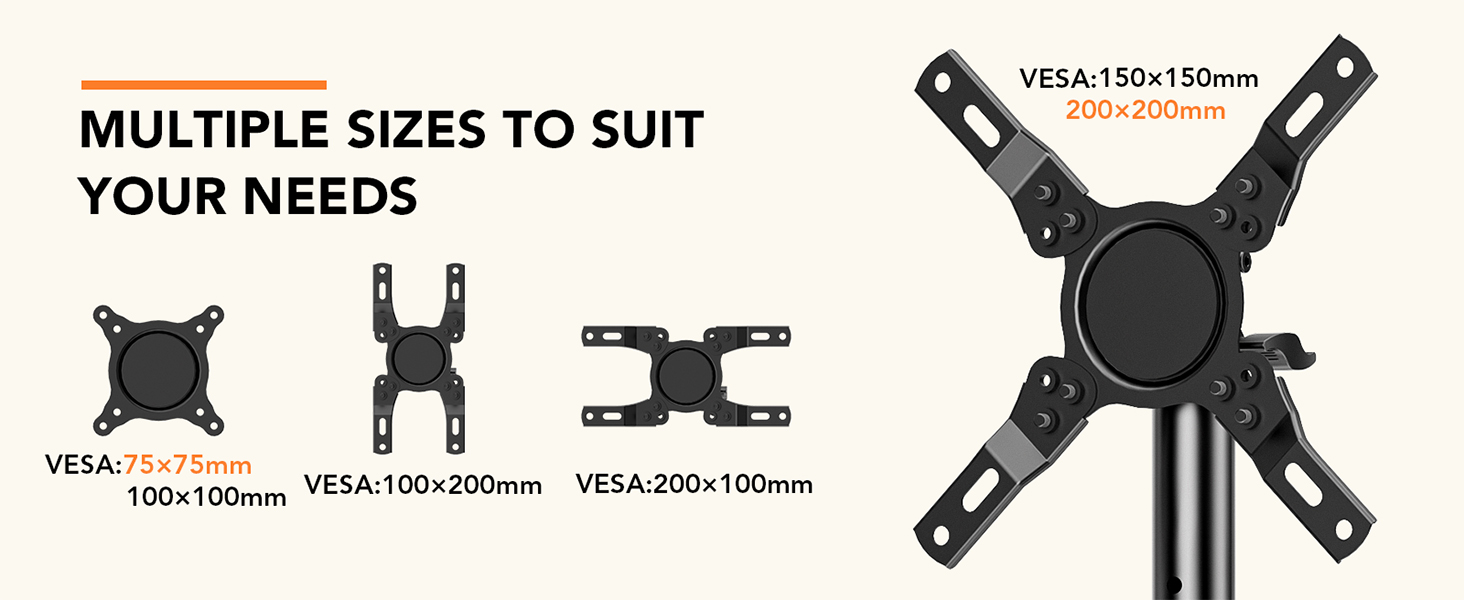 Підставка для телевізора Hemudu на колесах 23-60 дюймів, VESA 400x400, до 35 кг, регульована висота