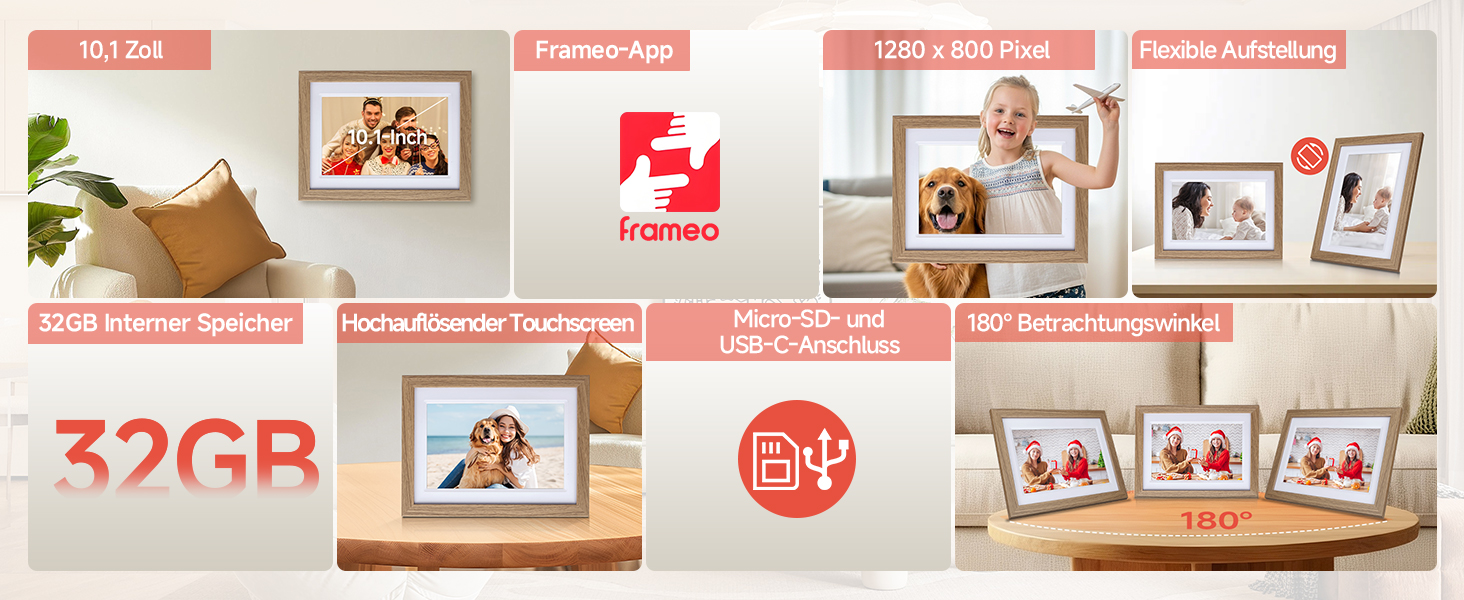 Роллеї Smart Frame WiFi 1010: Цифровий фоторубіж з Wi-Fi, 10,1