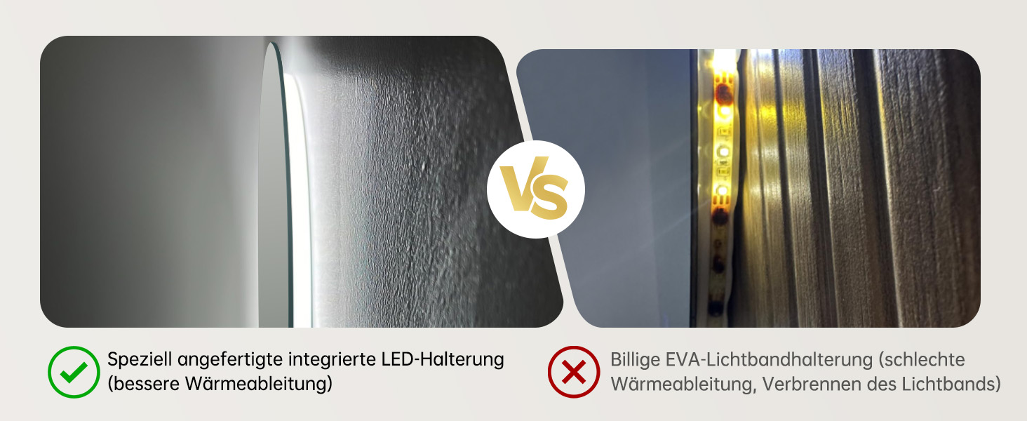 Дзеркало для ванної кімнати OUMUSU з підсвічуванням, арочне, без рами, 50x75 см. Антизапарник, сенсорне управління, регулювання яскравості, 3 кольори світла