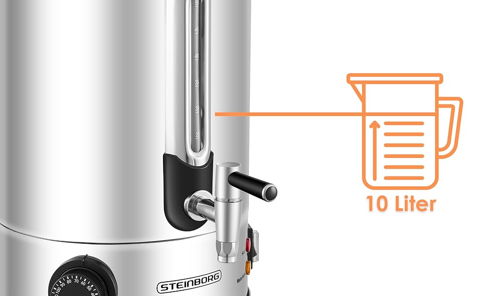 Нагрівач води 10 літрів: чайник, диспенсер для гарячих напоїв, термопот, бойлер для води 30-110°C