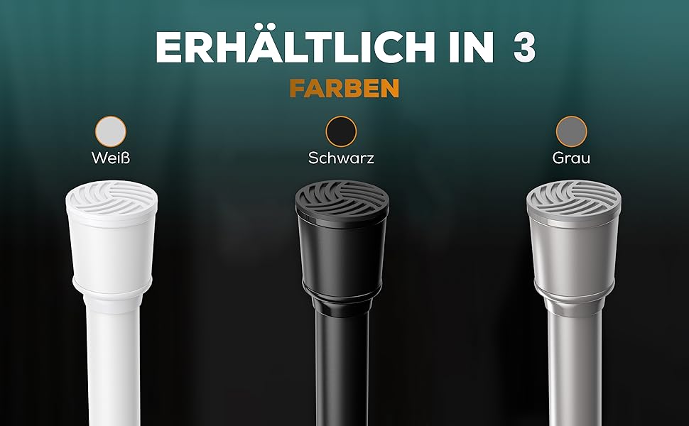 Штанга для штор без свердління 370-420 см, чорна, Ø 32 мм - натяжна штанга для штор, душової кабіни, дверей та шафи