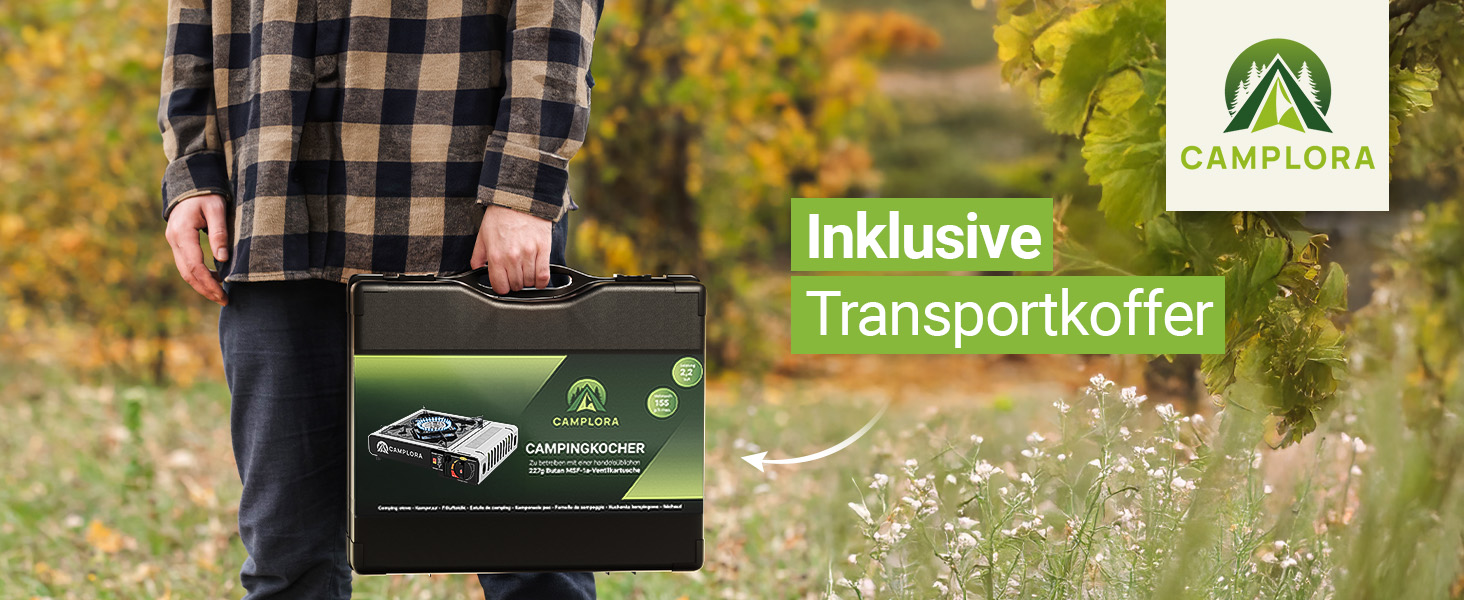 Газовий наметковий пальник для картриджів MFS-1a з кейсом та п'єзозапалювачем - 2.2 кВт, з функцією безпечного відключення (включно з 16 картриджів 227г)