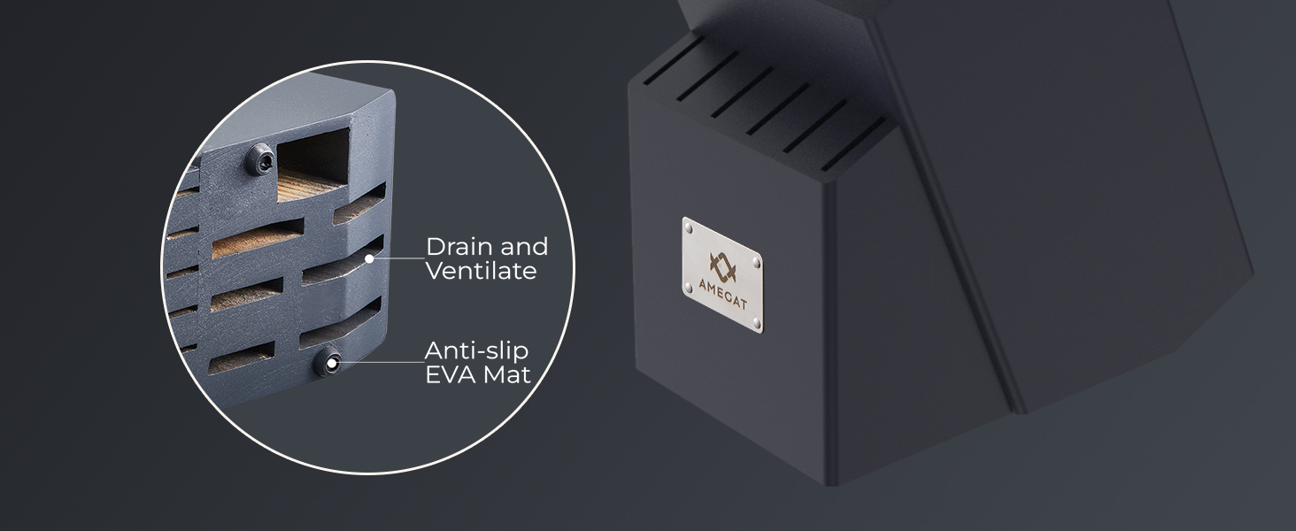 Набір ножів Amegat 14 предметів: кухонний набір з самозаточуванням, нержавіюча сталь, з ергономічними ручками