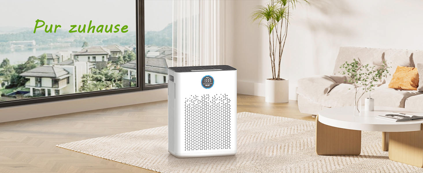 Повітряний фільтр з керуванням через додаток, HEPA H14, фільтр з активованим вугіллям, розумний очищувач повітря для дому з Alexa, для великих приміщень, Smart WiFi, KJ3-7S