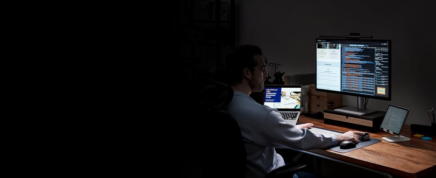 BenQ ScreenBar Halo 2 – LED-лампа для монітора з бездротовим контролером, без відблиску, регульованою яскравістю та колірною температурою, для захисту очей, USB-живлення