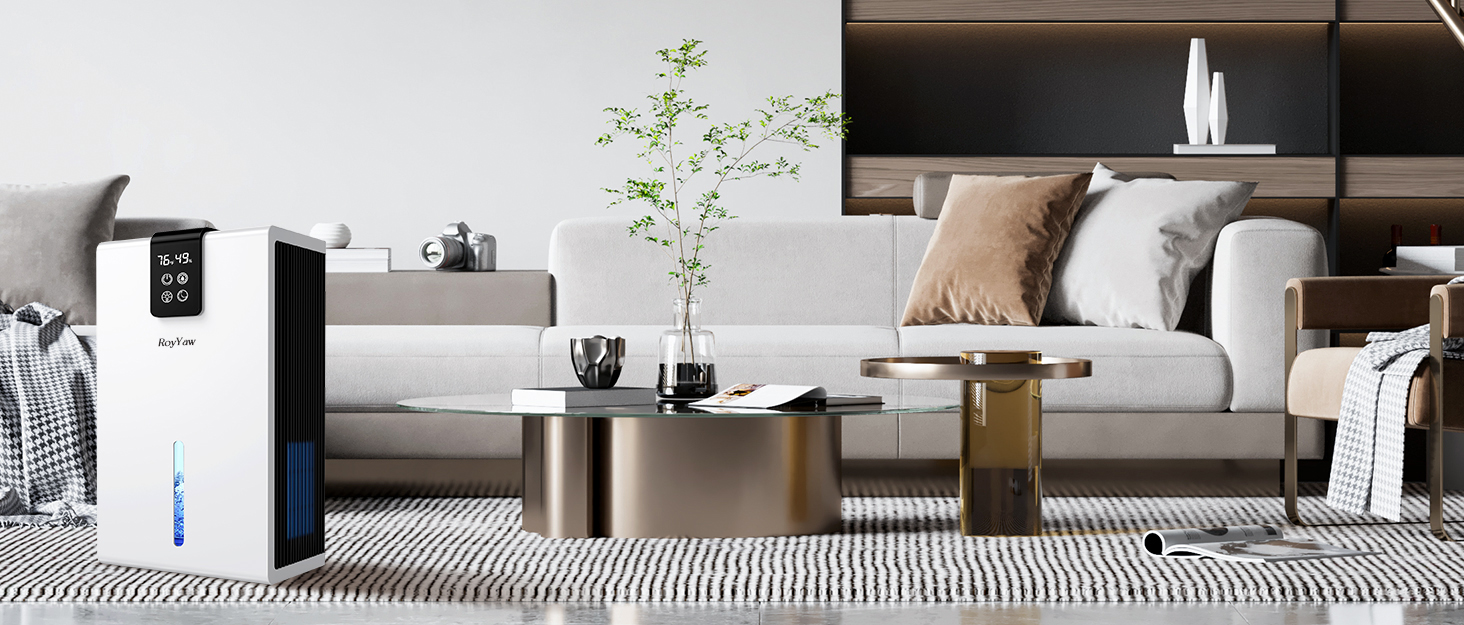 Електричний осушувач повітря, тихий, 2700 мл, LED дисплей, автоматичне відтавання, режим сну, проти вологи та плісняви, для спальні/ванної кімнати, білий