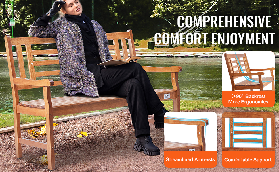 Металева лавка VEVOR для саду та тераси, 122 см, на 3 особи, з підлокітниками та спинкою, вінтажний стиль