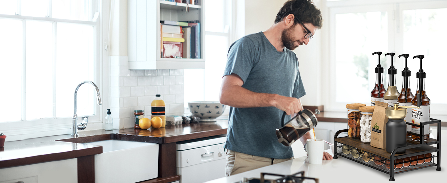 Трирівнева підставка для капсул Nespresso Vertuo з шухлядою, 40 капсул, органайзер для кави на кухню