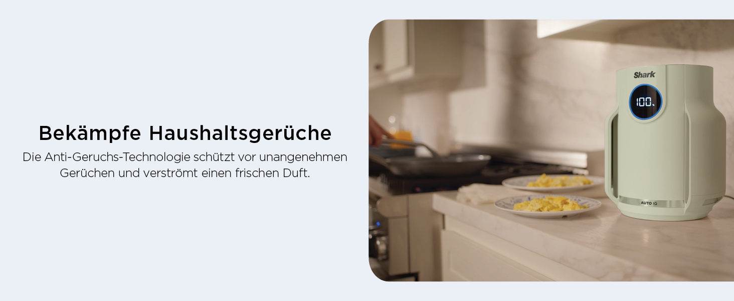 Повітряний фільтр Shark NeverChange HP150EU: для приміщень до 60 м², HEPA-фільтр на 5 років, уловлює 99,97% алергенів, авто-режим, тиха робота, LED-дисплей, білий