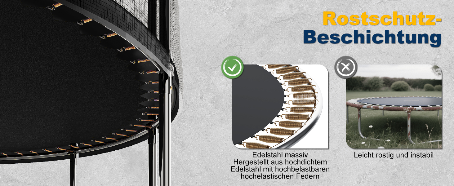 Батут JUMMICO вуличний Ø 228 см з драбиною та кишенею для речей, чорний - безпечний батут для дітей з сертифікацією GS