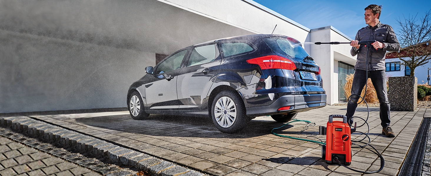 Мийка високого тиску Einhell TC-HP 130 (1500 Вт, 130 бар, модульна система Quick-Couple, шланг, пістолет, ланц, насадки, щітка, контейнер для миючого засобу)