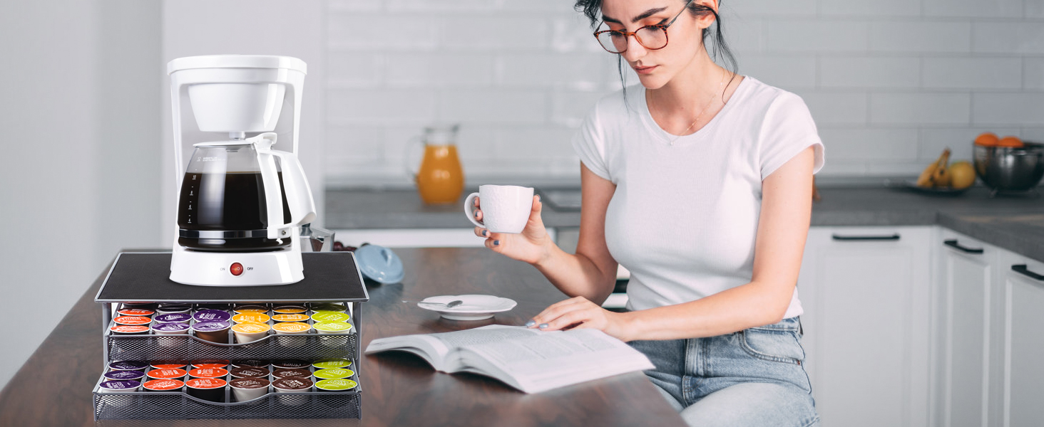 Тримач для капсул кави MASTERTOP для Dolce Gusto, 2 яруси, 72 капсули, органайзер, з мікрофіброю для чищення