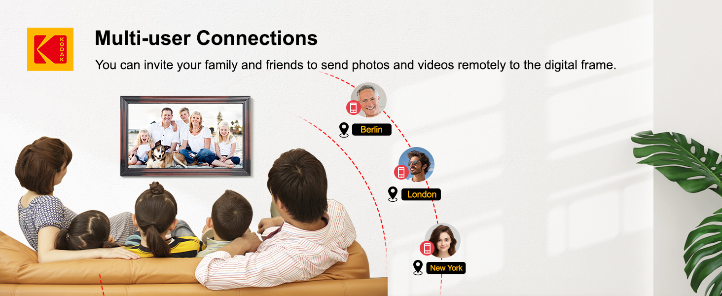 Цифровий фотоальбом Kodak 10 дюймів з Wi-Fi, 32GB, IPS HD сенсорний екран, авто-поворот, для дому та офісу