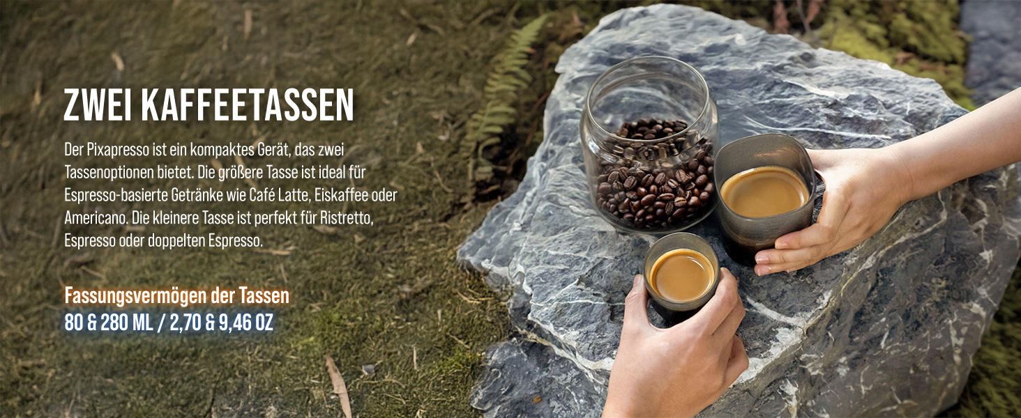 WACACO Електрична портативна кавомашина: 4 види кави, швидкий нагрів, 3 акумулятори 3000mAh, 20 Bar, для меленої кави та капсул NS, сенсорний екран, темно-бордовий