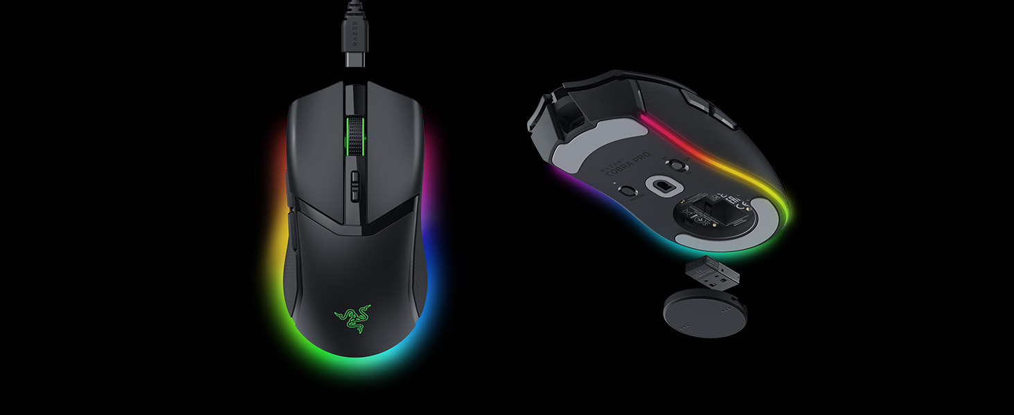 Ігрова миша Razer Cobra (чорна) — легка дротова миша з RGB-підсвіткою Chroma, оптичними перемикачами 3-го покоління та вагою 57 г