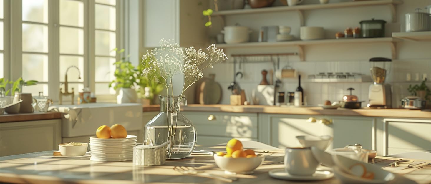 Скляна джезва для води з боросилікатного скла, 2 л, з нержавіючою кришкою