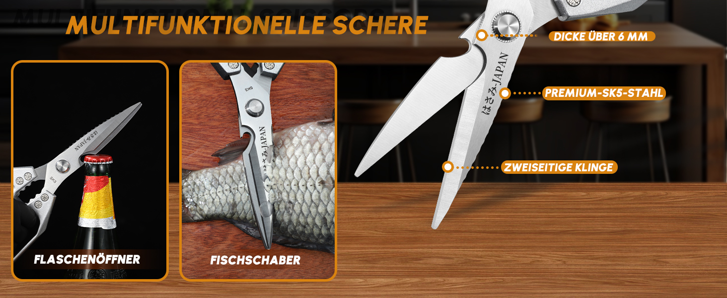 Набір кухонних ножиць Dream Reach Silver: кухонні, для птиці та кісток, нержавіюча сталь, багатофункціональні, миються в посудомийній машині