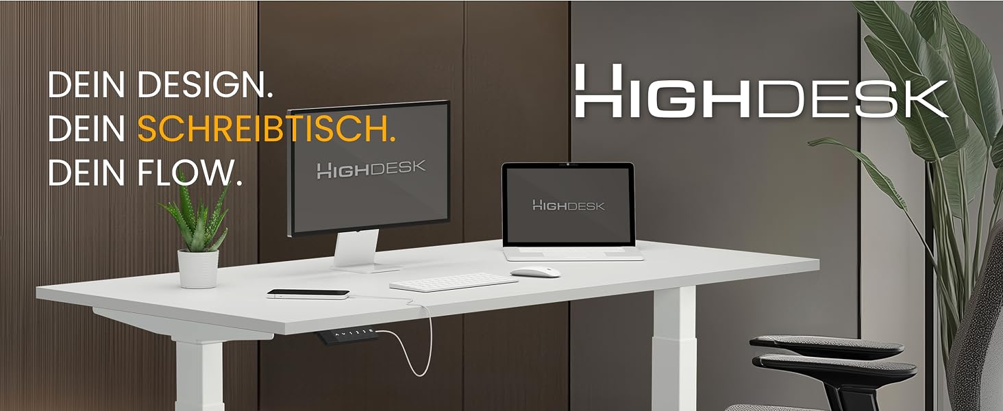 Електричний підйомний стіл KRIEG HighDesk Basic 160 x 70 см, білий — Регульований стіл для роботи сидячи та стоячи