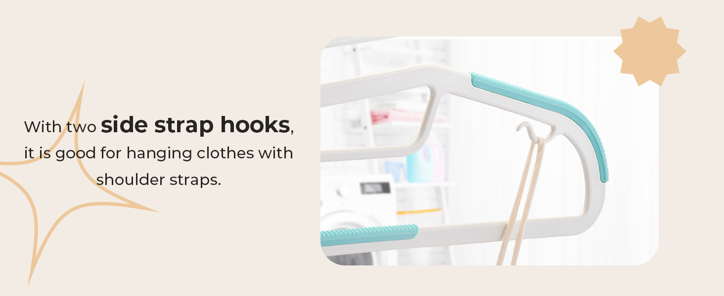 50 шт. Плечі для одягу HOUSE DAY з пластику, неслизькі, для вологого та сухого одягу, обертаються на 360°, міцні, економія місця
