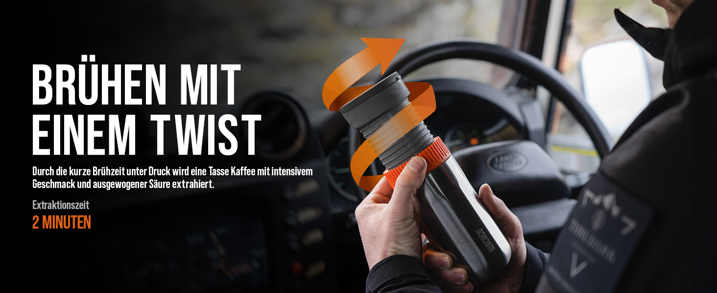 WACACO Pipamoka - портативна кавомашина для подорожей, ручна, з нержавіючої сталі, 300 мл