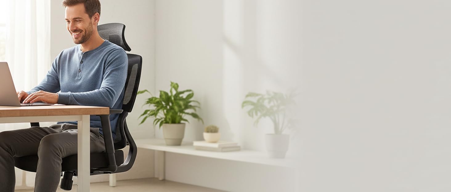 Ергономічне крісло для офісу та дому, 200 кг, чорний колір, з регульованою глибиною сидіння, 4D підлокітники, підтримка попереку, для тривалого сидіння, з пінопластовим наповнювачем