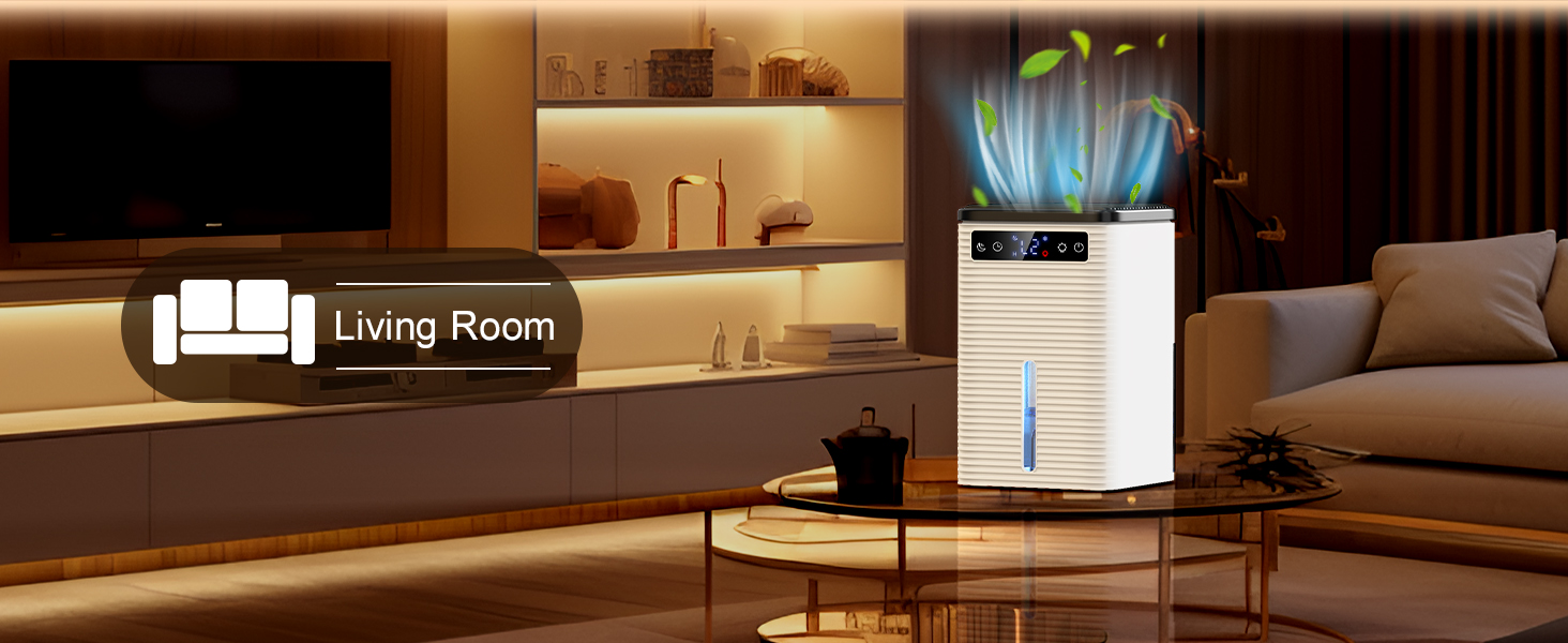 Електричний осушувач повітря 2500 мл з таймером та LED-підсвічуванням для дому